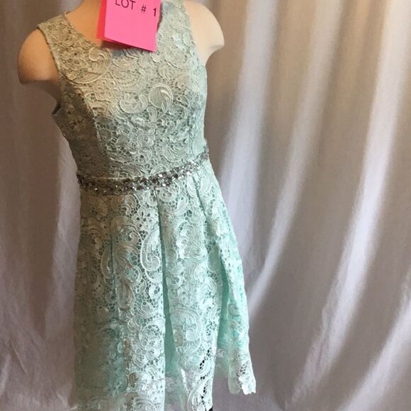 Lace sleeveless 👗 in mint green size large NWT - Picture 2 of 8